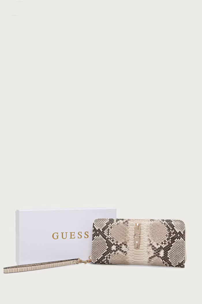 GUESS портфейл дамски от имитация на кожа YVONNE бежов SWKG23 29146