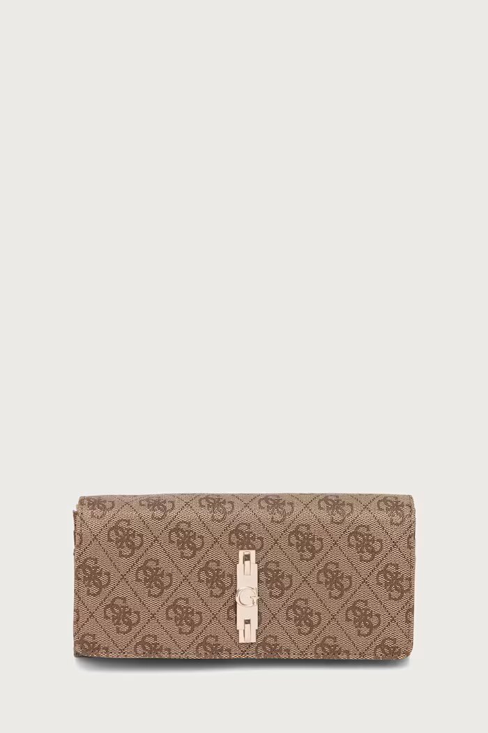 GUESS портфейл дамски от имитация на кожа YVONNE бежов SWSG23 78155