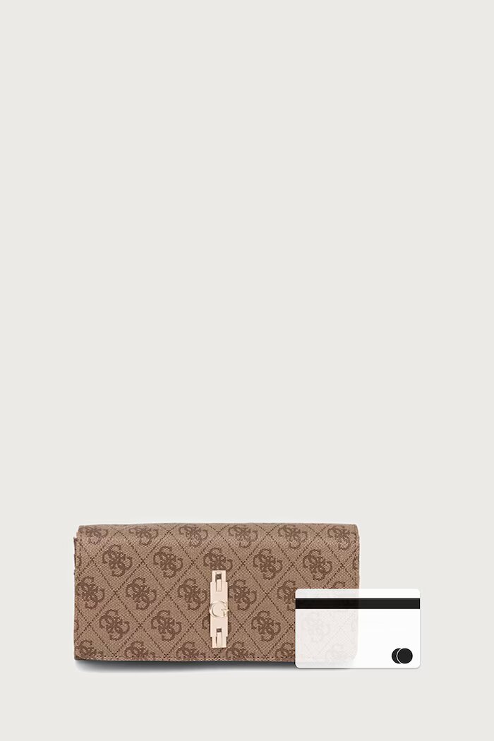 GUESS портфейл дамски от имитация на кожа YVONNE бежов SWSG23 78155