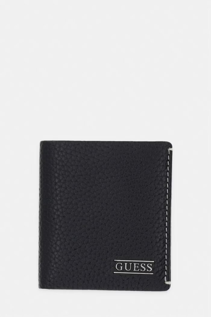 GUESS портфейл мъжки от кожа BOSTON черен SMBOGS LEA22