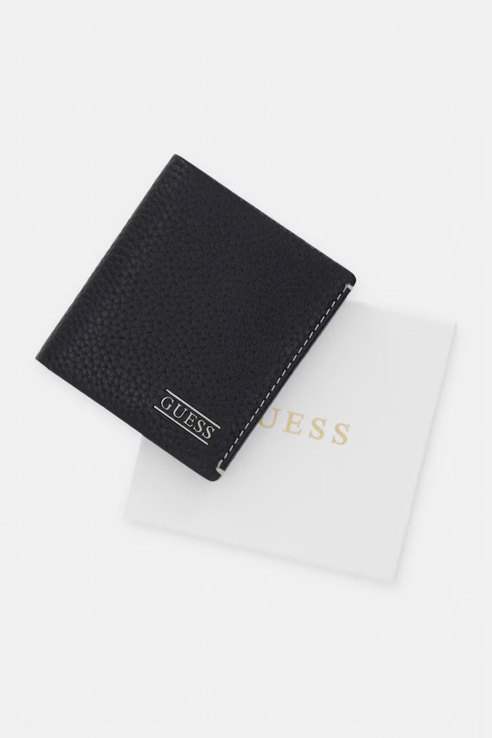 GUESS портфейл мъжки от кожа BOSTON черен SMBOGS LEA22