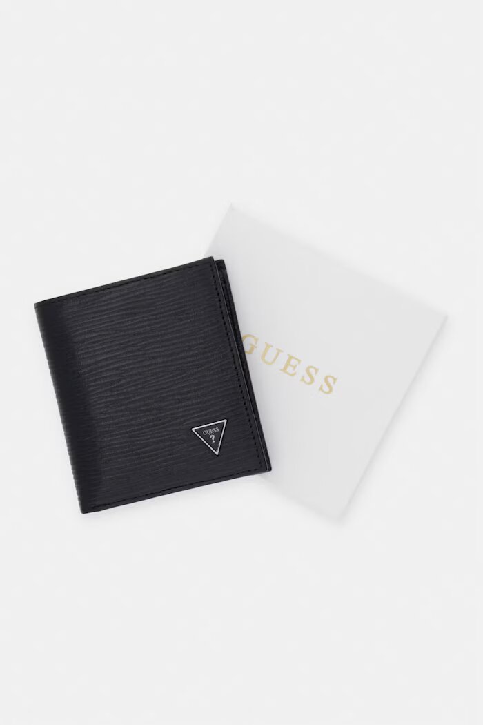 GUESS Портфейл мъжки от кожа MILANO черен SMMIPR LEA22