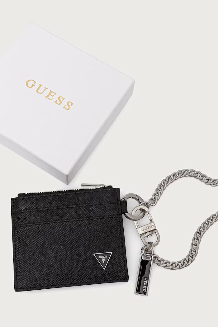GUESS портфейл мъжки от кожа MILANO черен SMMISL LEA10