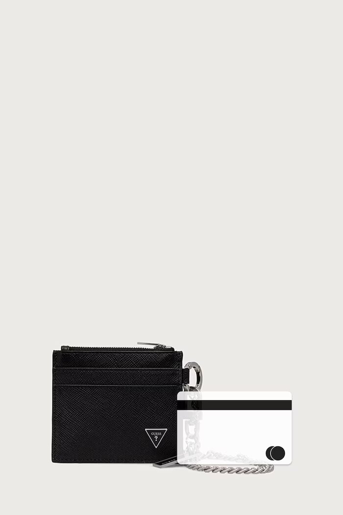GUESS портфейл мъжки от кожа MILANO черен SMMISL LEA10