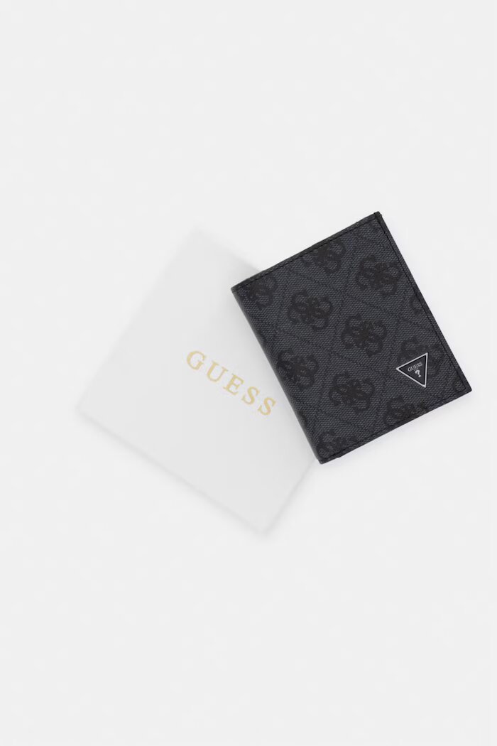 GUESS портфейл мъжки от кожа MILANO сив SMVELE LEA04