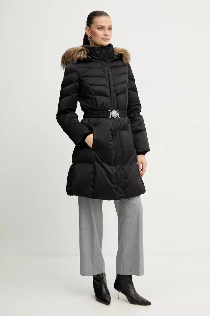 GUESS Пухено яке MARINA в черно зимен модел W5BL30 W2802