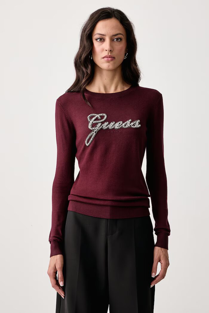 GUESS пуловер дамски с вискоза GEORGIA бордо W6BR53 Z1454
