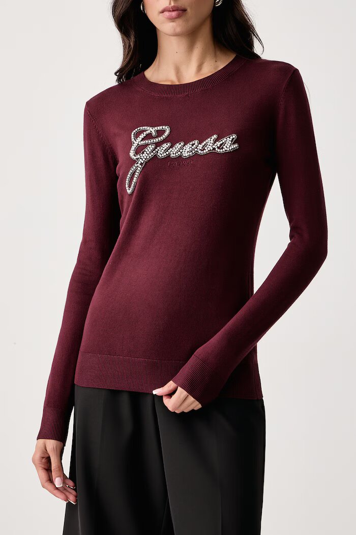 GUESS пуловер дамски с вискоза GEORGIA бордо W6BR53 Z1454