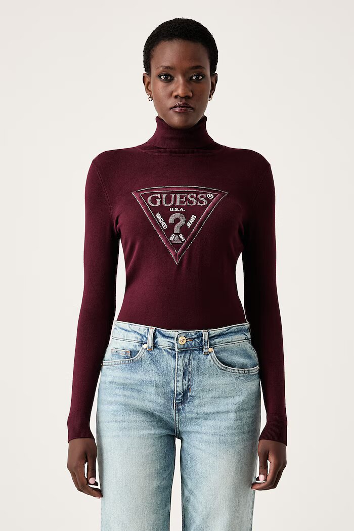 GUESS пуловер дамски с вискоза HALLIE бордо W6BR54 Z1455
