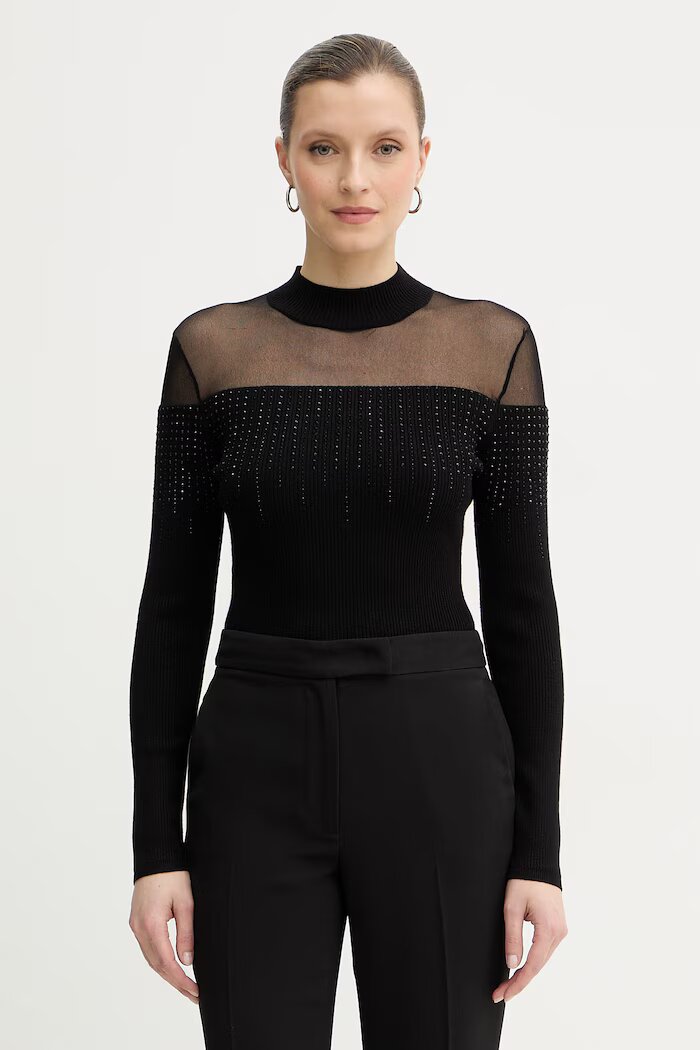 GUESS Пуловер JEENA в черно от лека материя W6RR70 Z2YK2