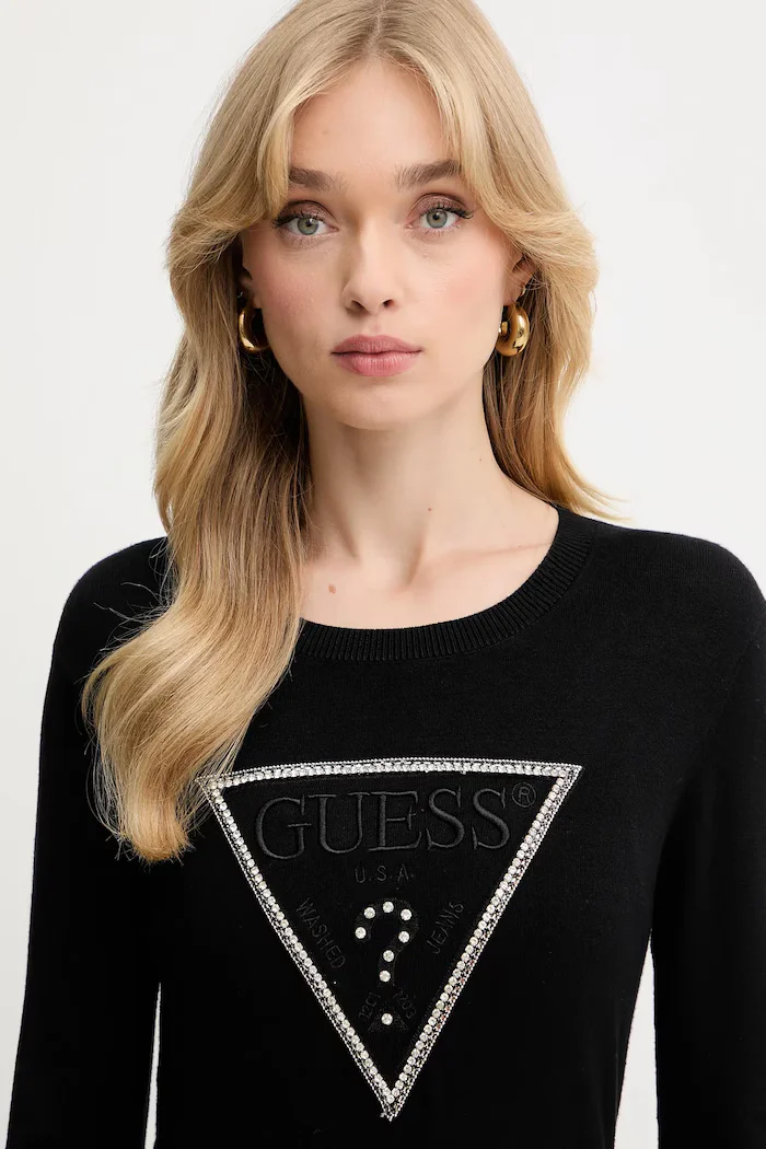 GUESS Пуловер KIARA в черно от лека материя W5YR23 Z2NQ2