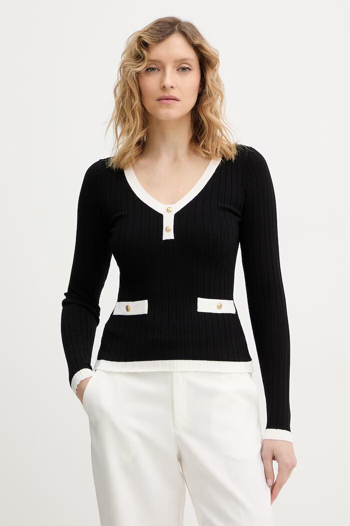 GUESS Пуловер LAUREL в черно от лека материя W6RR26 Z3HP2