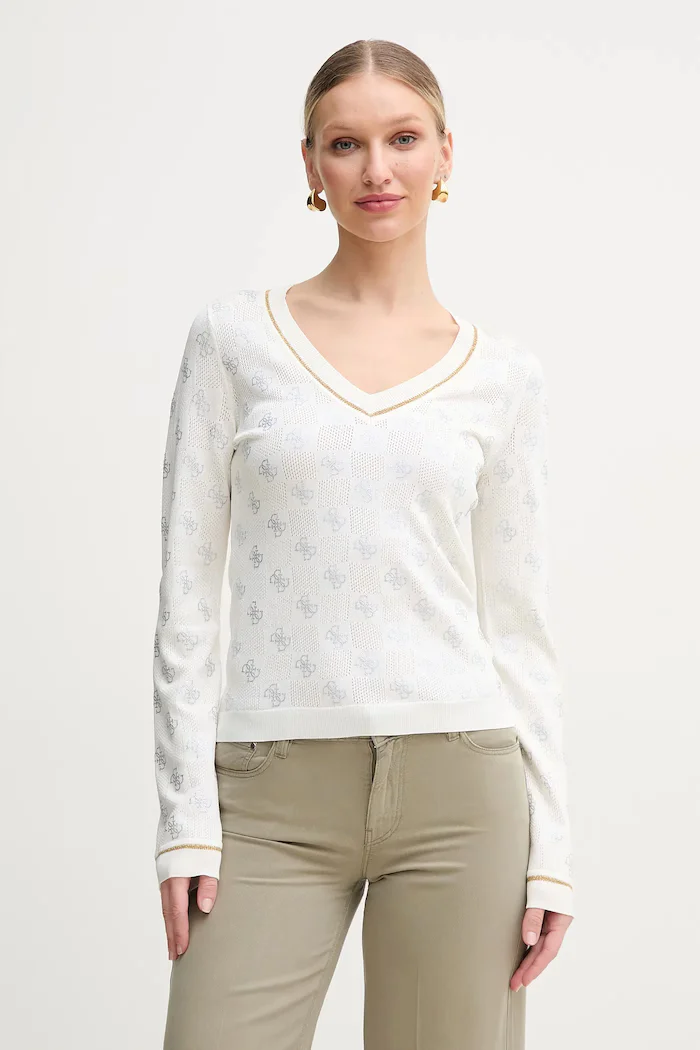 GUESS Пуловер ROSIE дамски в бежово от лека материя W5GR07 Z3D60