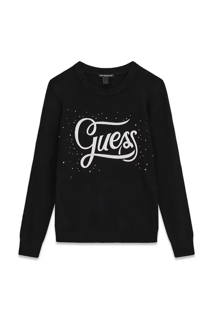 GUESS пуловер за деца с вискоза черен J6BR15 Z1349