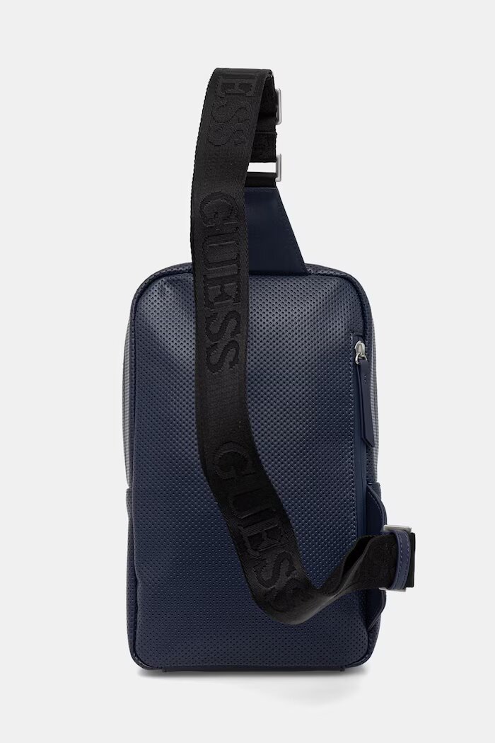 GUESS раница мъжка от имитация на кожа BOSTON тъмносиня HMBOSP P6226