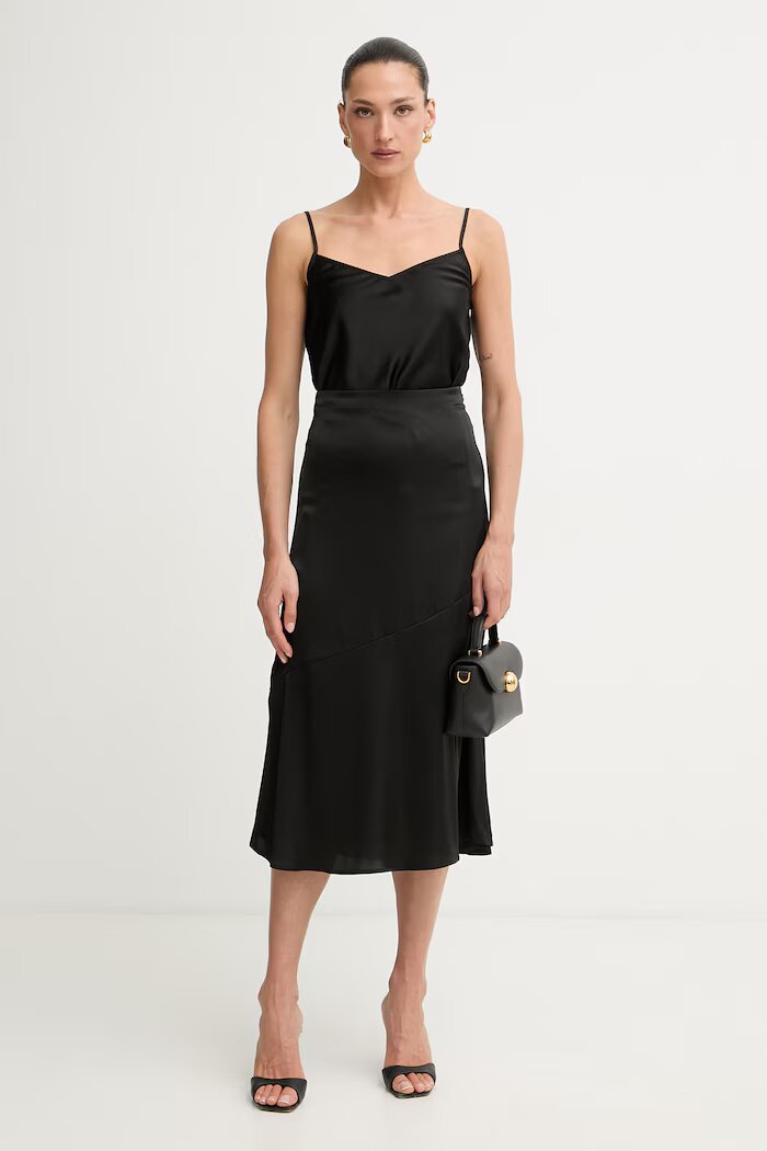 GUESS разкроена пола LUCREZIA черна W6YD15 W2941