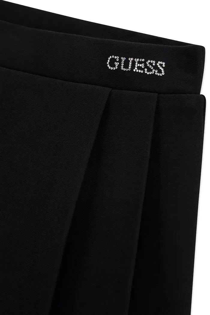 GUESS разкроена пола с вискоза черна J6YD01 K3936