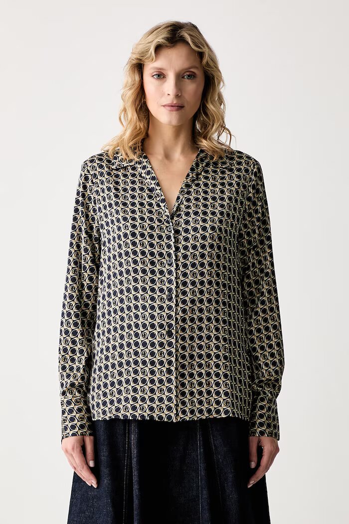 GUESS риза дамска NEW CONCETTA черна с монограм W6YH23 W2946