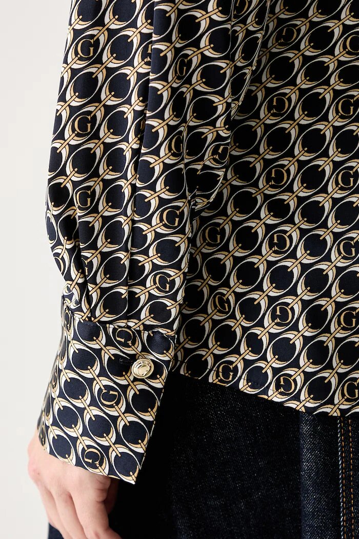 GUESS риза дамска NEW CONCETTA черна с монограм W6YH23 W2946