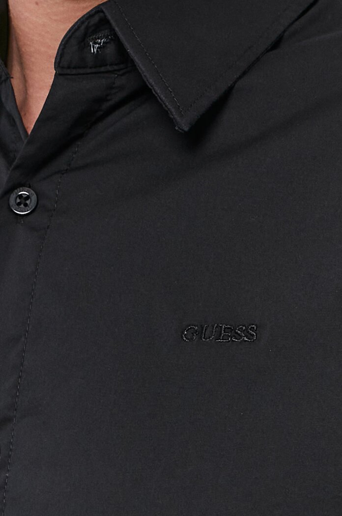 GUESS Риза SUNSET мъжка в черно с кройка по тялото класическа яка M1YH20 W7ZK1