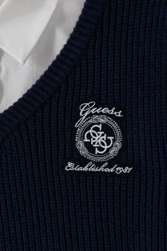 GUESS риза за деца от памук тъмносиня J6BH03 W3950