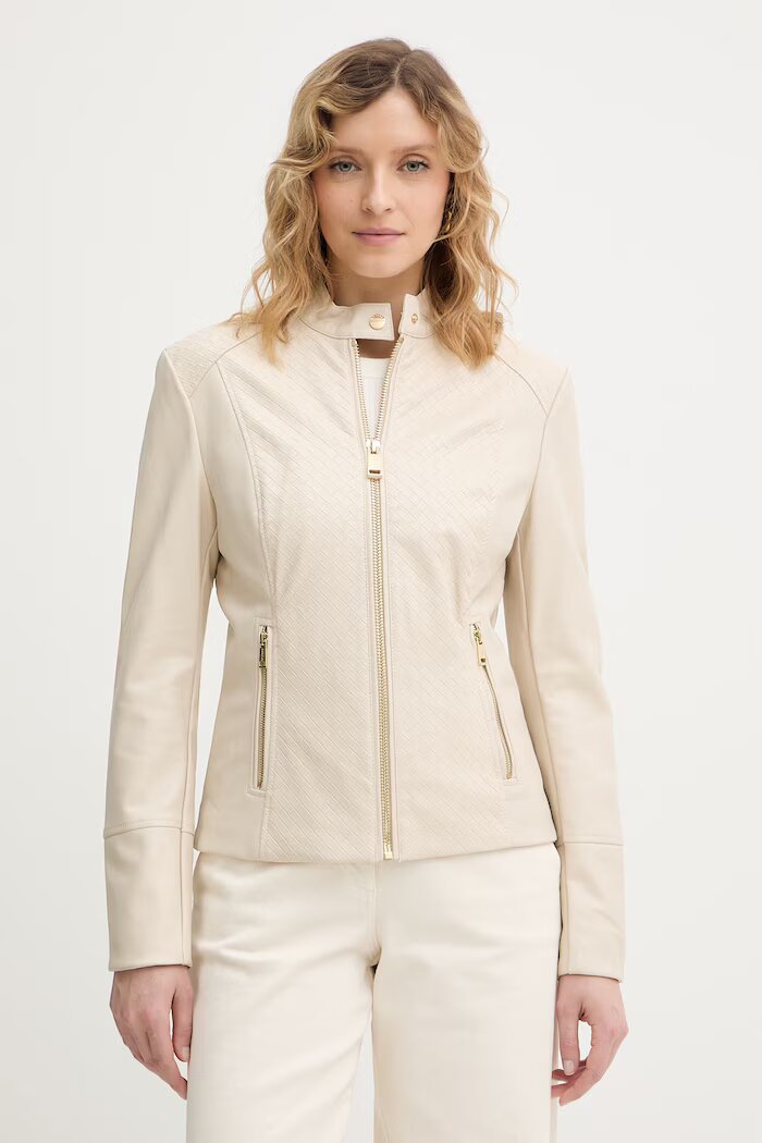 GUESS Рокерско яке CLAUDINE в бежово преходен модел W6RL52 WL850