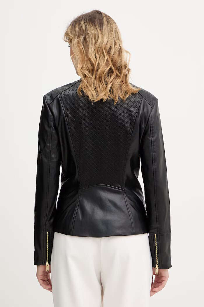 GUESS Рокерско яке CLAUDINE в черно преходен модел W6RL52 WL850