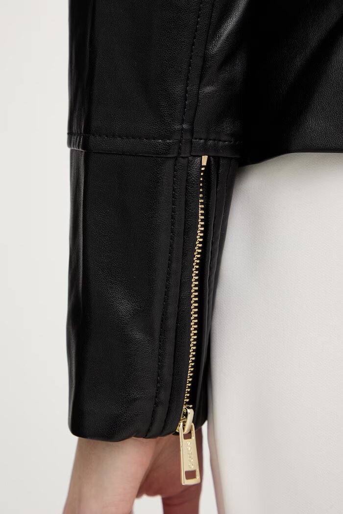 GUESS Рокерско яке CLAUDINE в черно преходен модел W6RL52 WL850