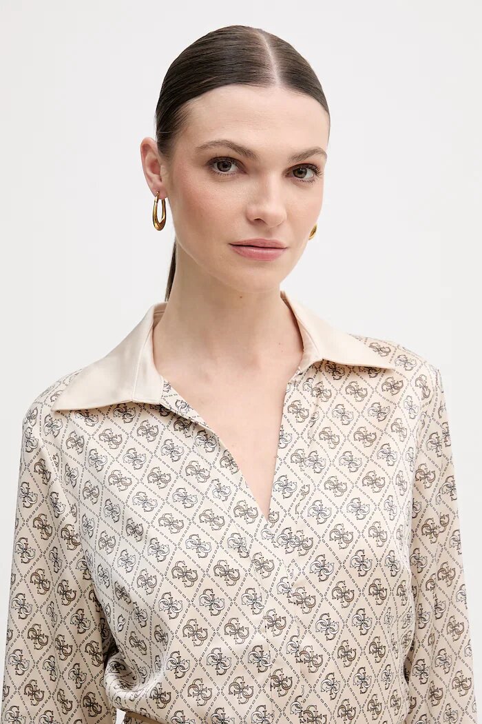 GUESS Рокля BLERTA в бежово къса разкроена W6RK90 WF1T2