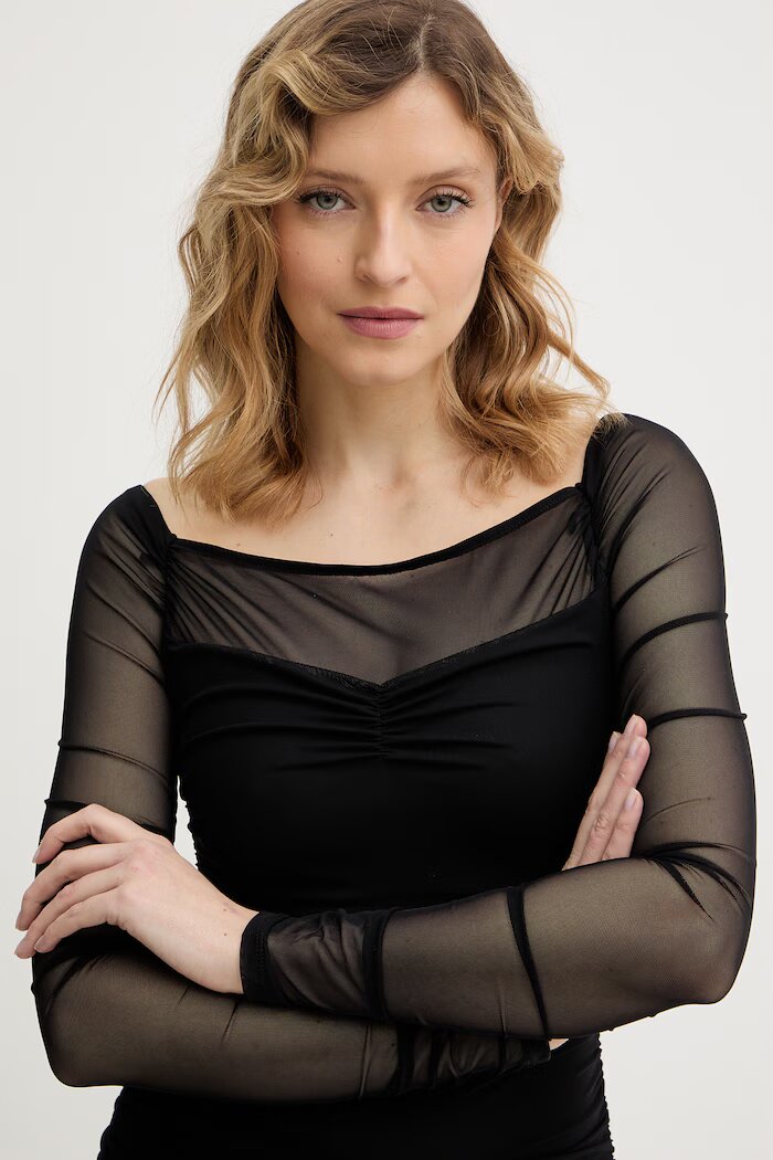 GUESS Рокля CALISTA в черно къса с кройка по тялото W6RK0A KBAH2