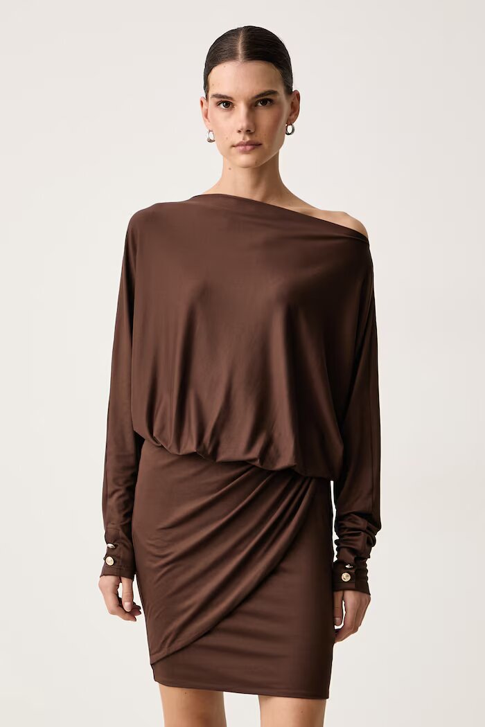 GUESS рокля CAMRYN кафява с изчистена шарка W6BK57 K6423