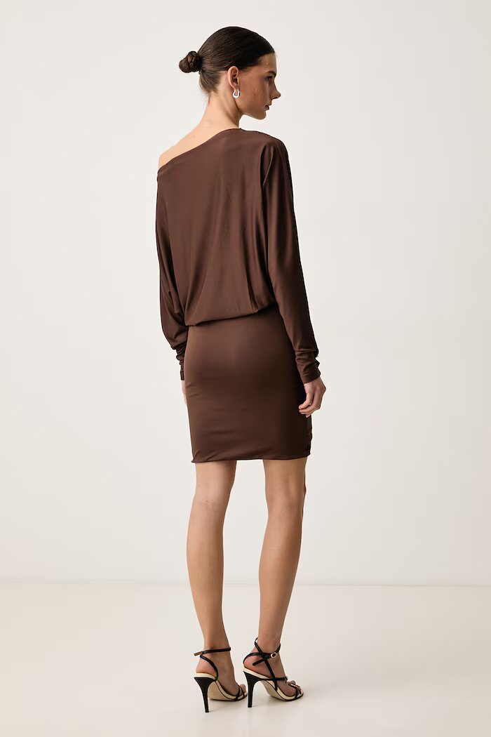 GUESS рокля CAMRYN кафява с изчистена шарка W6BK57 K6423