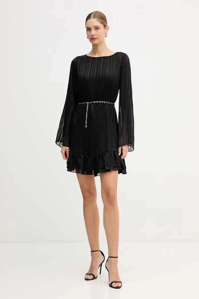 GUESS Рокля ILENIA в черно къса разкроена W6RK37 WJ712