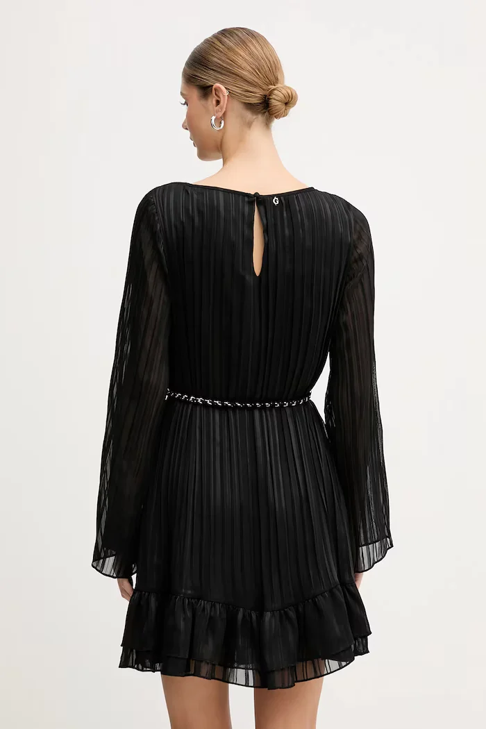 GUESS Рокля ILENIA в черно къса разкроена W6RK37 WJ712