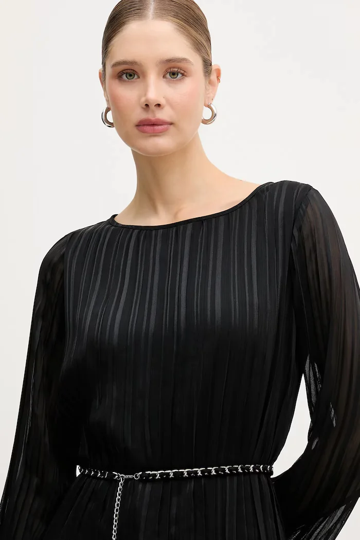 GUESS Рокля ILENIA в черно къса разкроена W6RK37 WJ712