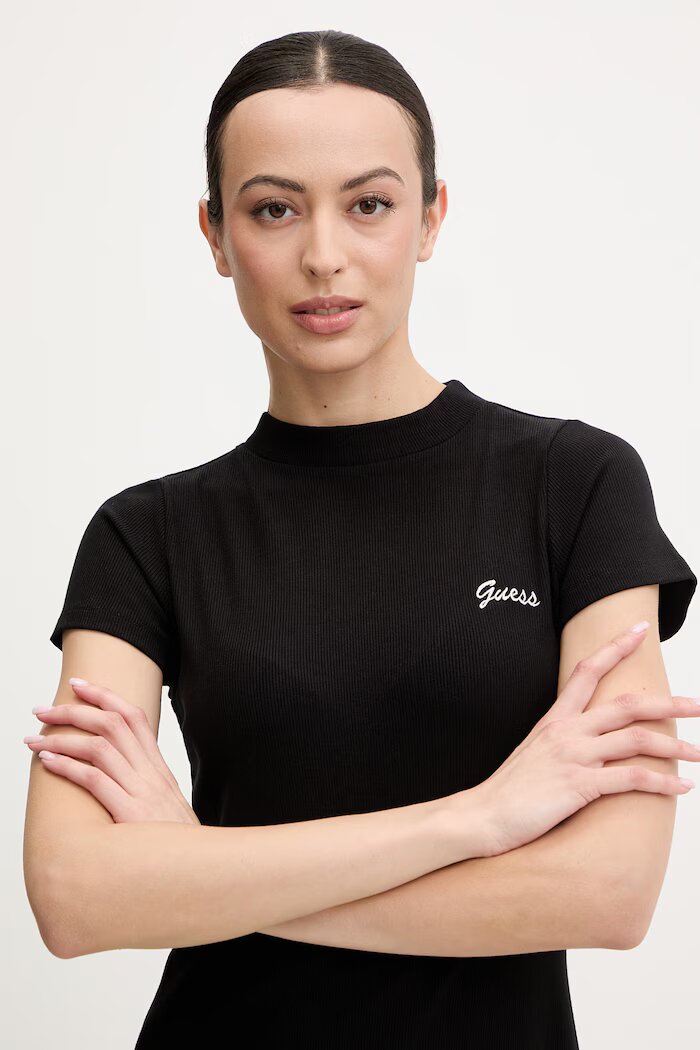 GUESS Рокля LAVINIA в черно къса със стандартна кройка V6RK06 K8RT2