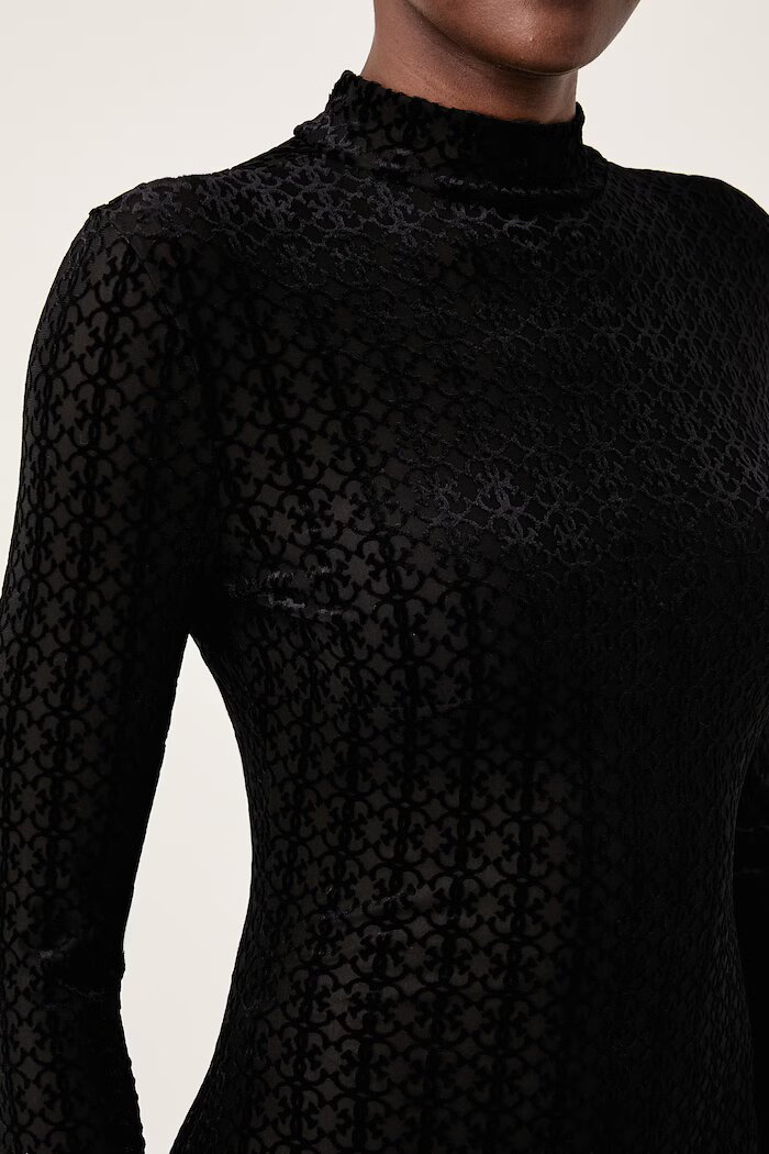 GUESS рокля MARGARET черна с монограм O6BK04 K5046