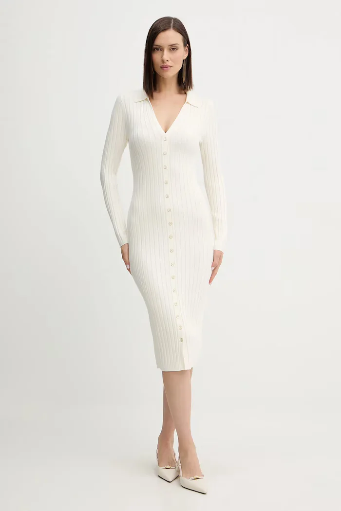 GUESS Рокля MIRANDA в бежово къса със стандартна кройка W5BK60 Z2YJ2