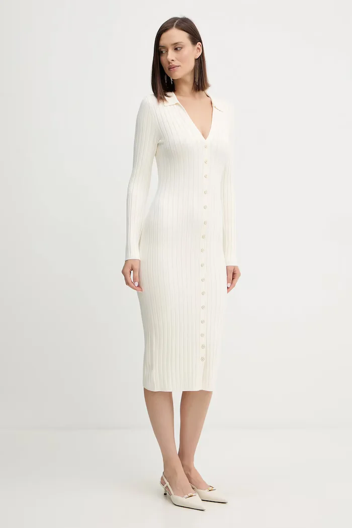 GUESS Рокля MIRANDA в бежово къса със стандартна кройка W5BK60 Z2YJ2