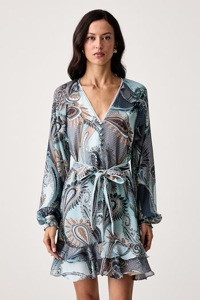 GUESS рокля NICOLE синя с индийска шарка W6BK36 W4222