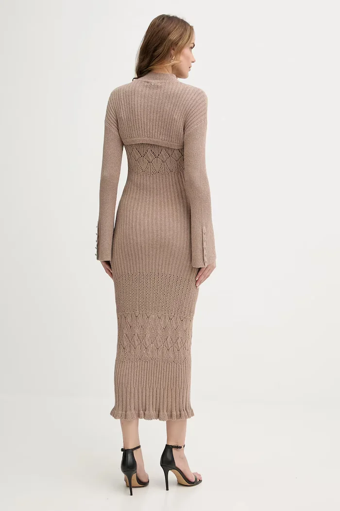 GUESS Рокля SHINJU в бежово дълга с кройка по тялото W5BK91 Z4060