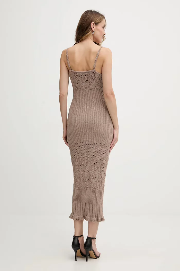 GUESS Рокля SHINJU в бежово дълга с кройка по тялото W5BK91 Z4060