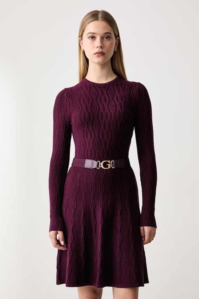 GUESS рокля тип пуловер с вискоза YUKI бордо W6BK64 Z1569