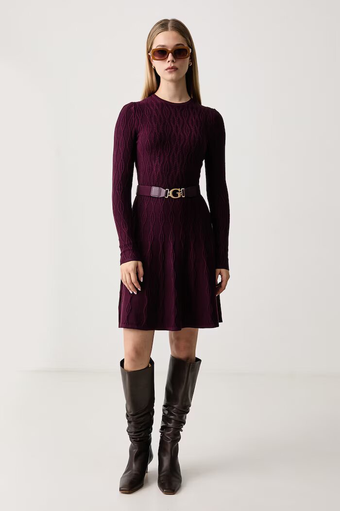 GUESS рокля тип пуловер с вискоза YUKI бордо W6BK64 Z1569