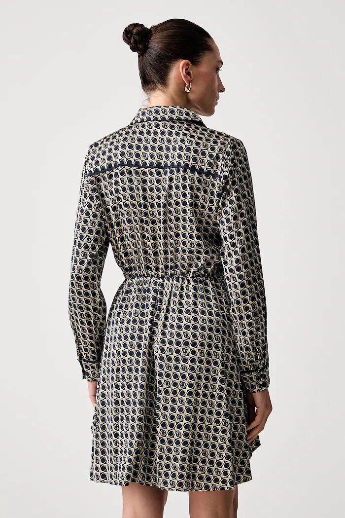 GUESS рокля тип риза ALYA черна с монограм W4YK35 WF1T2
