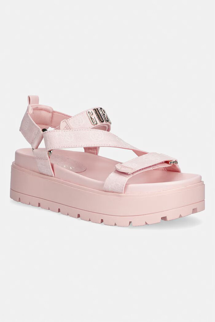 GUESS сандали с платформа дамски FETTA розови FLJFTT DEN03