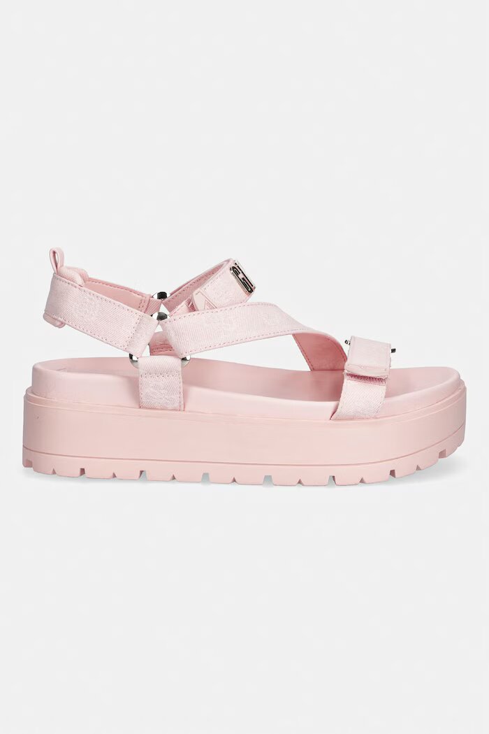 GUESS сандали с платформа дамски FETTA розови FLJFTT DEN03