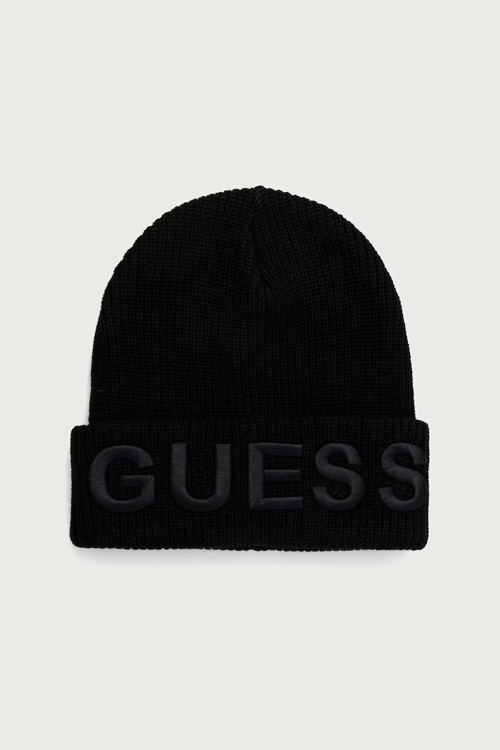 GUESS шапка beanie мъжка черна AM9692 POL01