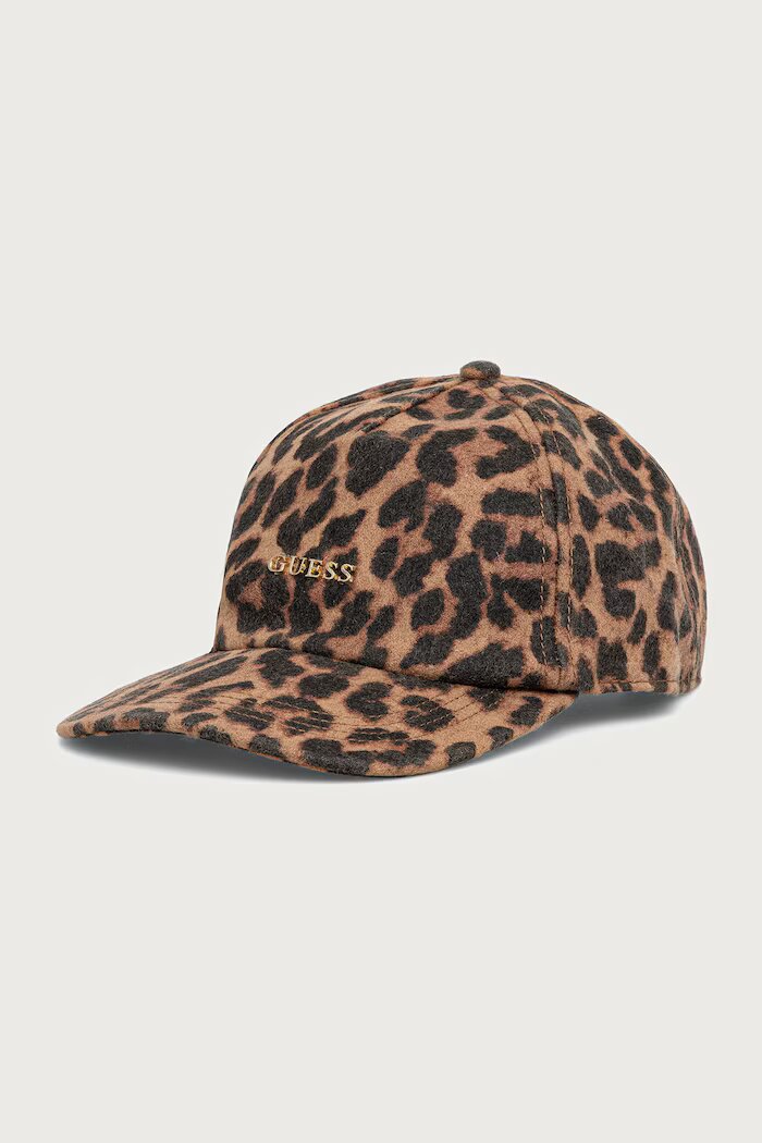 GUESS шапка с козирка дамска от вълнена материя кафява AW5641 WOL01