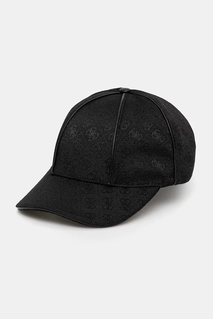 GUESS Шапка с козирка дамска в черно с десен AW5282 POL01